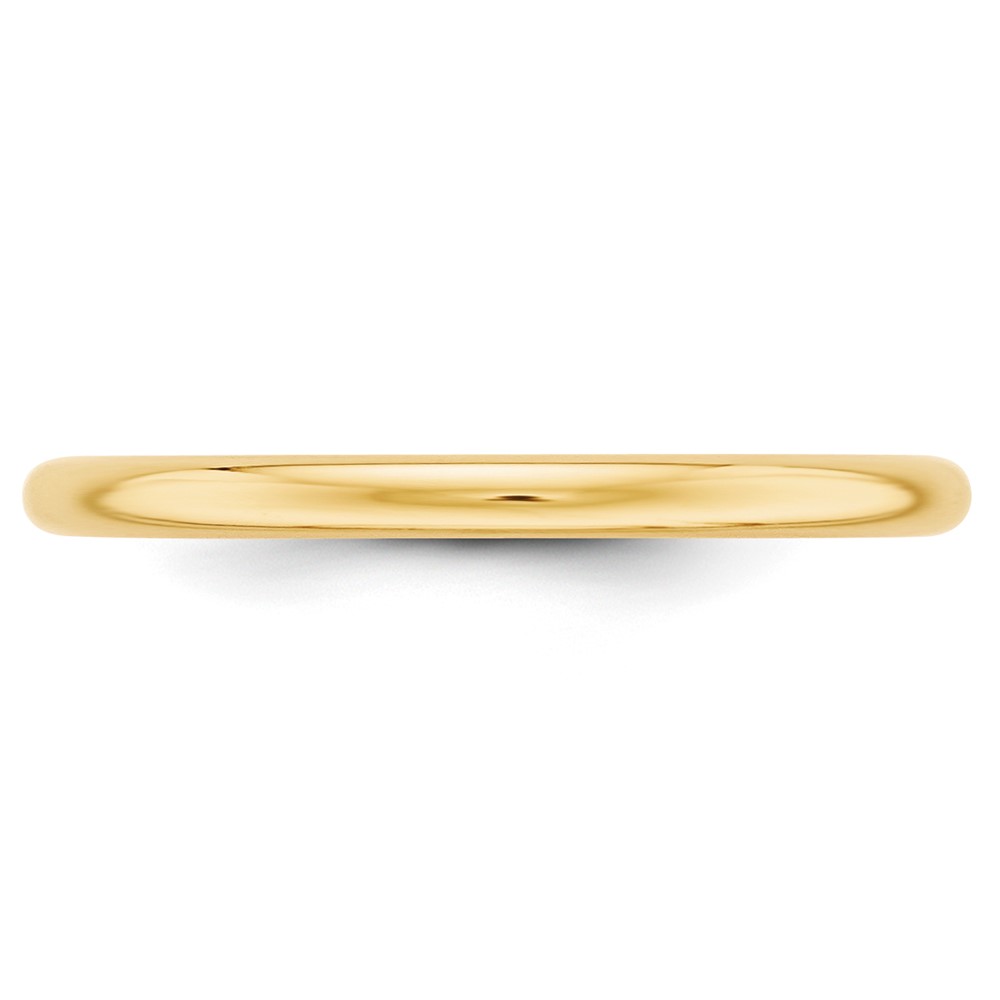 14k Yellow Gold 2mm Half Round Wedding Band Size 9 (HR020-9)