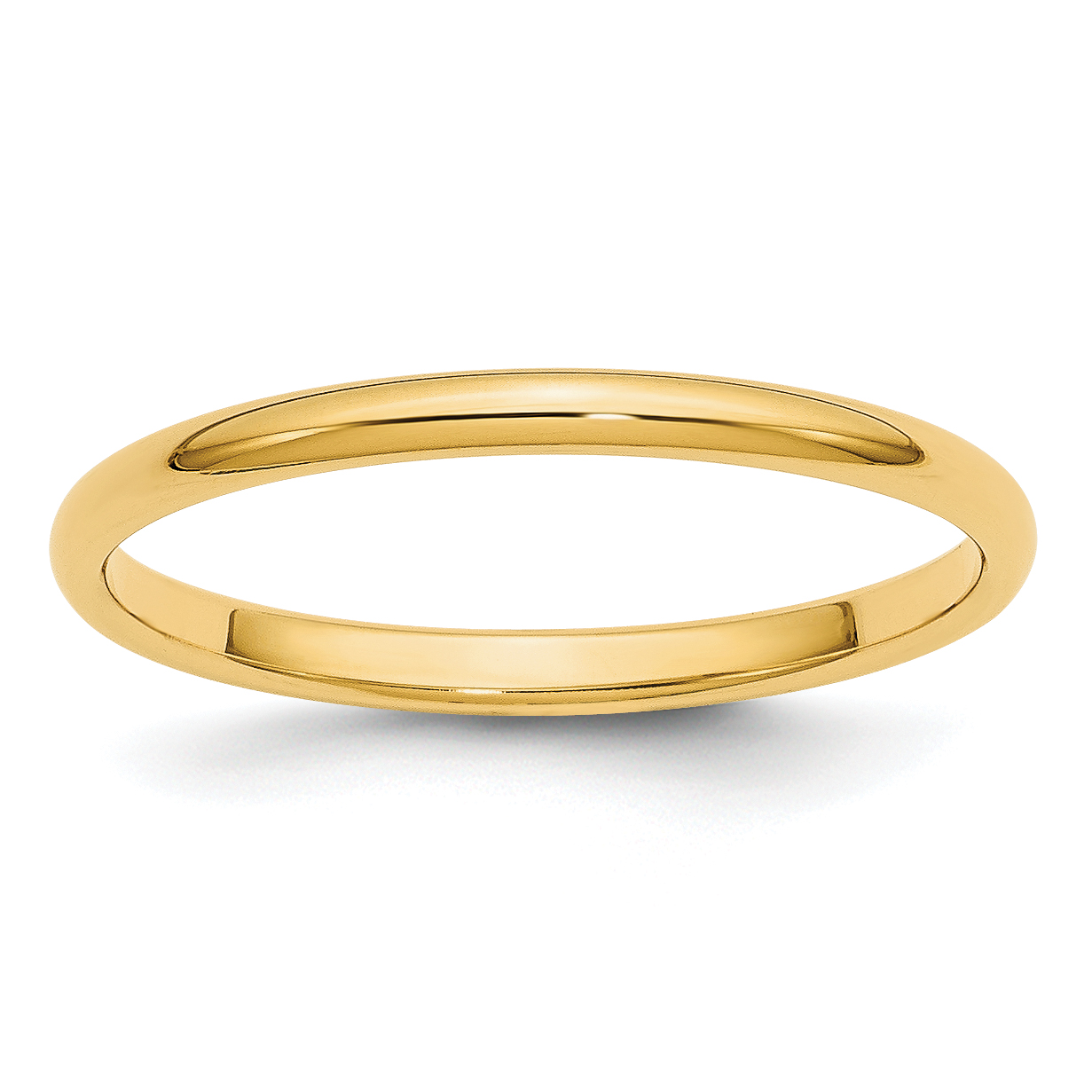 14k Yellow Gold 2mm Half Round Wedding Band Size 14 (HR020-14)