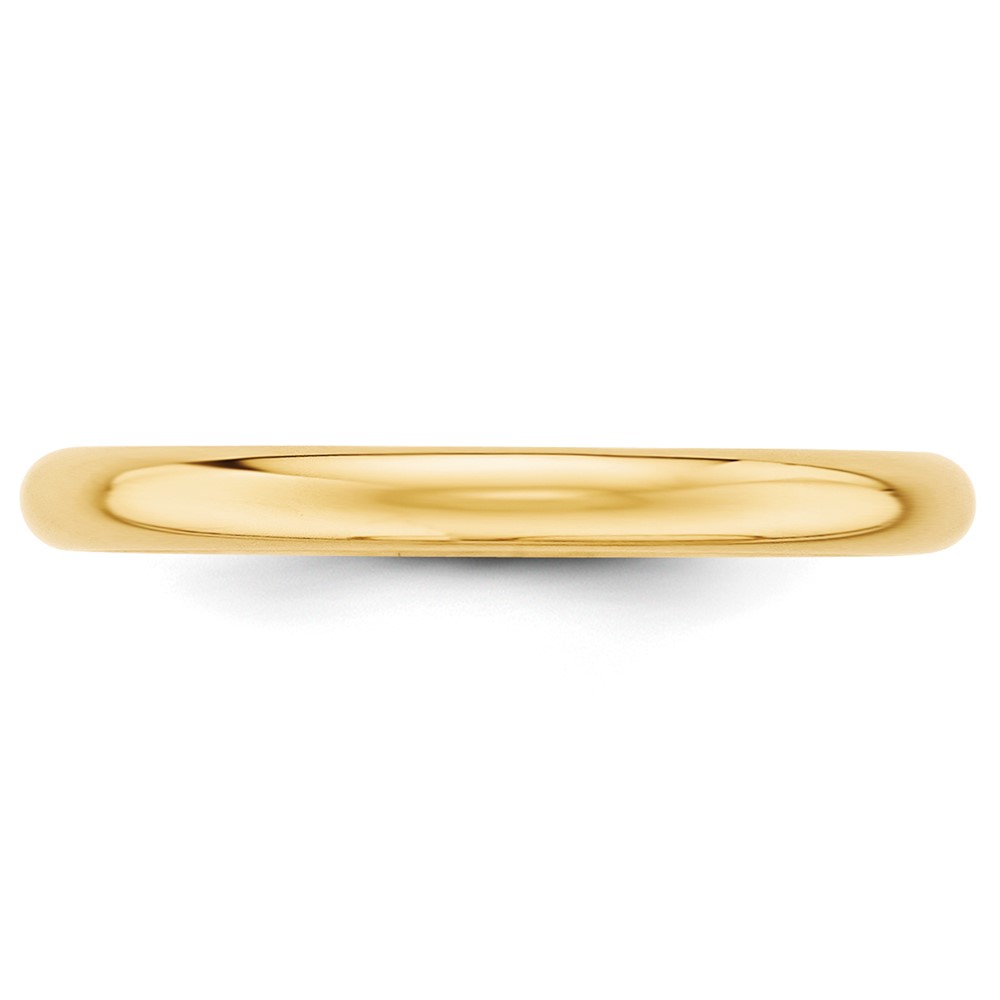 14k Yellow Gold 2.5mm Half Round Wedding Band Size 6 (HR025-6)
