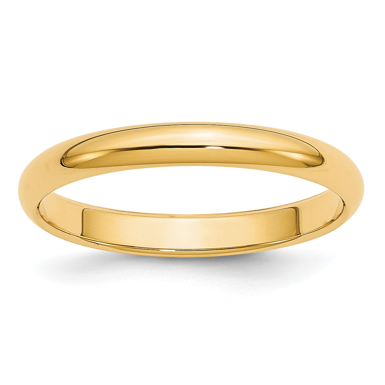 14k Yellow Gold 3mm Half-Round Wedding Band Size 10 (HR030-10)