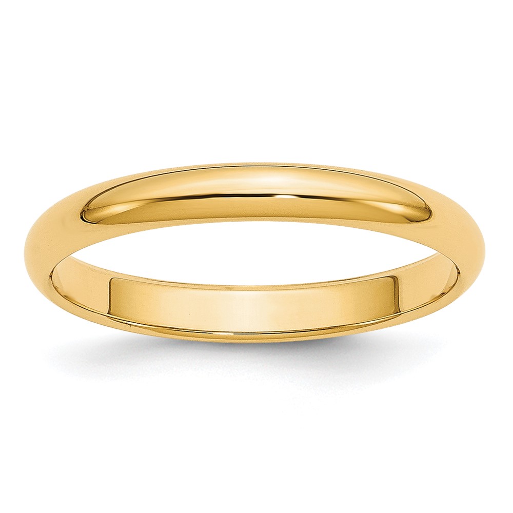 14k Yellow Gold 3mm Half-Round Wedding Band Size 10 (HR030-10)