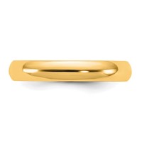 14K 3.5mm Yellow Gold Half Round Band view 3