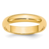 14K 3.5mm Yellow Gold Half Round Band view 1