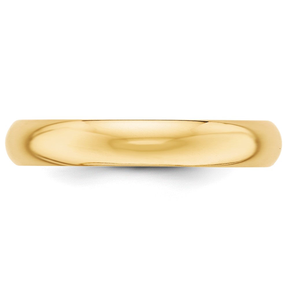 14k Yellow Gold 4mm Half-Round Wedding Band Size 4 (HR040-4)