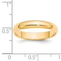 14K Yellow Gold 4mm Half-Round Wedding Band view 3