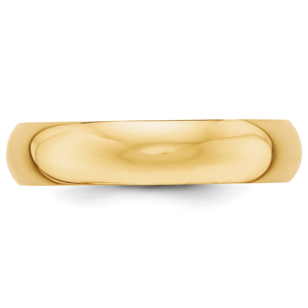 14k Yellow Gold 5mm Half-Round Wedding Band Size 9 (HR050-9)