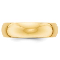 14K Yellow Gold 6mm Half-Round Wedding Band - Size 4 view 2