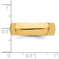 14K Yellow Gold 6mm Half-Round Wedding Band - Size 4 view 3