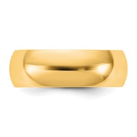 10K 6.5mm Yellow Gold Half Round Band view 3