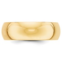 14K Yellow Gold 7mm Half-Round Wedding Band view 2