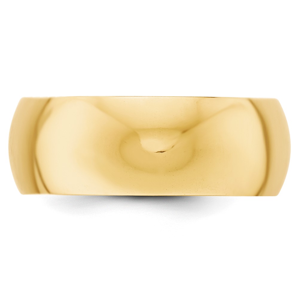 14k Yellow Gold 8mm Half-Round Wedding Band Size 10 (HR080-10)