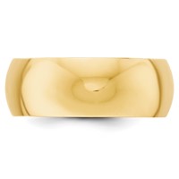 14K Yellow Gold 8mm Half-Round Wedding Band view 2