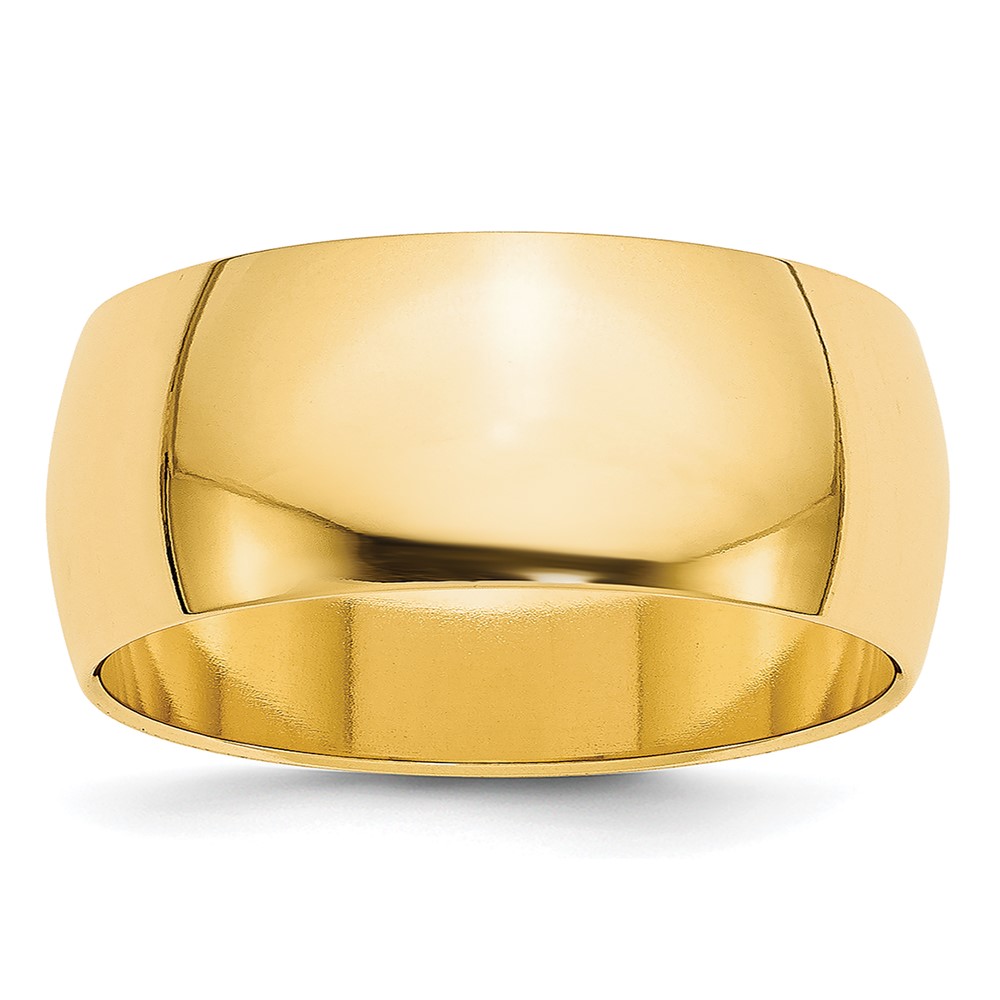 14k Yellow Gold 8mm Half Round Wedding Band Size 12.5 (HR080-12.5)