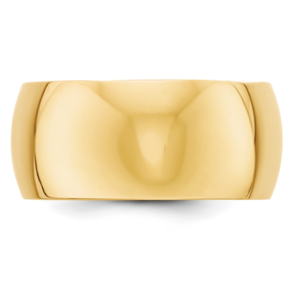14k Yellow Gold 10mm Half-Round Wedding Band Size 4 (HR100-4)