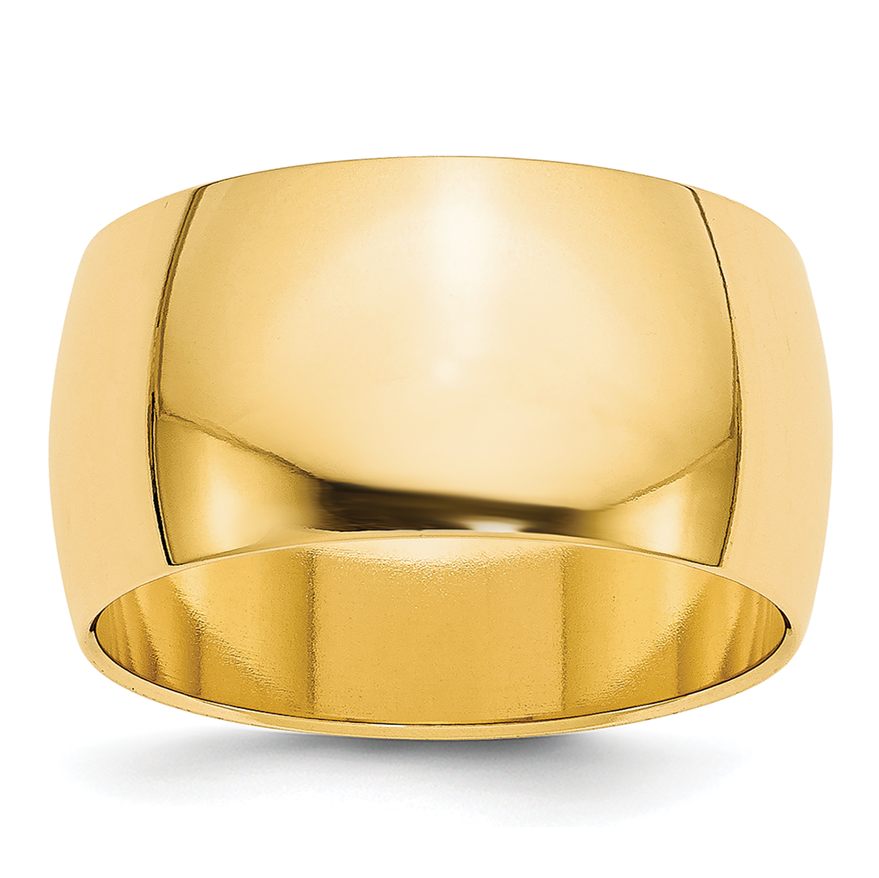 14k Yellow Gold 10mm Half-Round Wedding Band Size 10 (HR100-10)