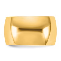 14K 11mm Yellow Gold Half Round Band, Size 5 view 3
