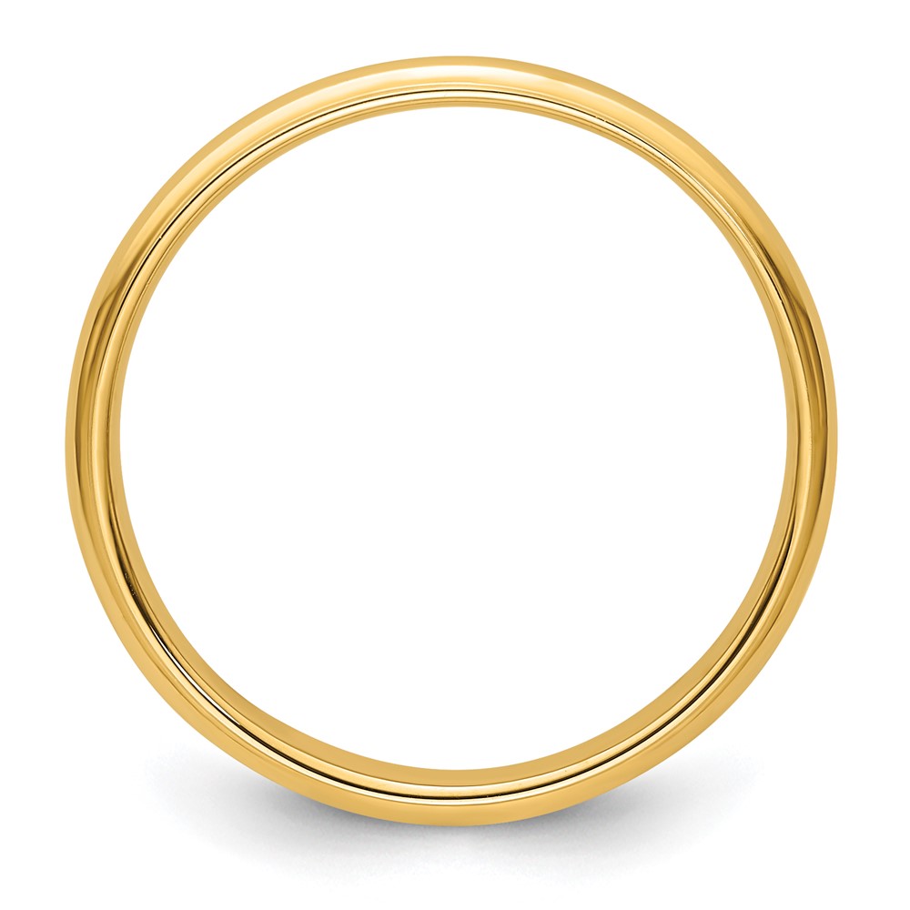 14k Yellow Gold 3mm Half Round with Edge Wedding Band Size 10 (HRE030-10)