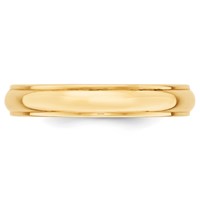 14K Yellow Gold 4mm Half Round Band with Edge Wedding view 2