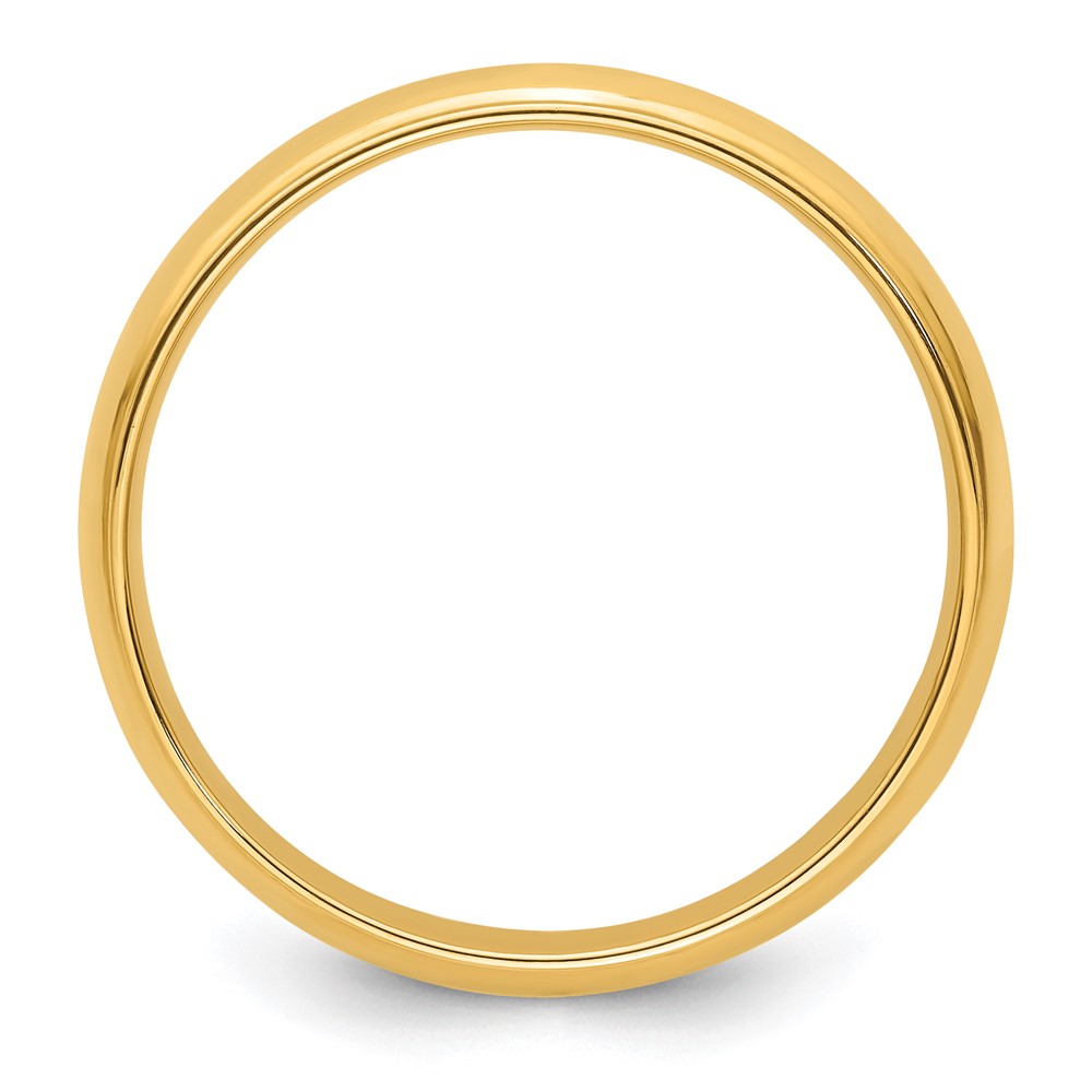 14k Yellow Gold 5mm Half Round with Edge Wedding Band Size 9.5 (HRE050-9.5)