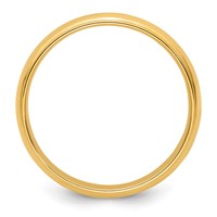 14K Yellow Gold 5mm Half Round Band with Edge Wedding view 2