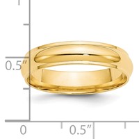 14K Yellow Gold 5mm Half Round Band with Edge Wedding view 4