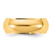 14K 7mm Yellow Gold Half Round Band with Edge view 3