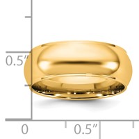 14K 7mm Yellow Gold Half Round Band with Edge view 4
