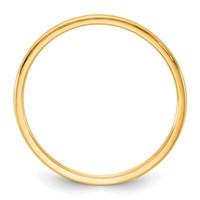 14K 1mm Yellow Gold Ltw Half Round Band view 2