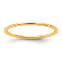 14K 1mm Yellow Gold Ltw Half Round Band view 1