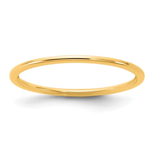 14K 1mm Yellow Gold Ltw Half Round Band