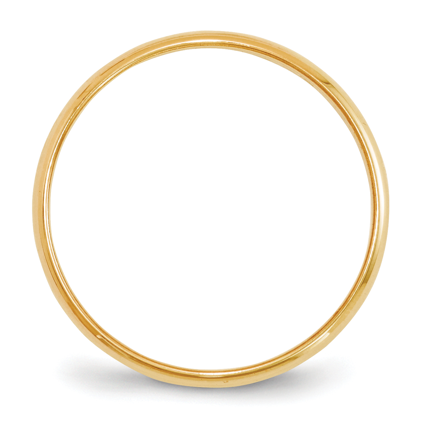 Alianza de boda media redonda ligera de oro 14k de 2 mm talla 8 HRL020 - Imagen 2 de 6
