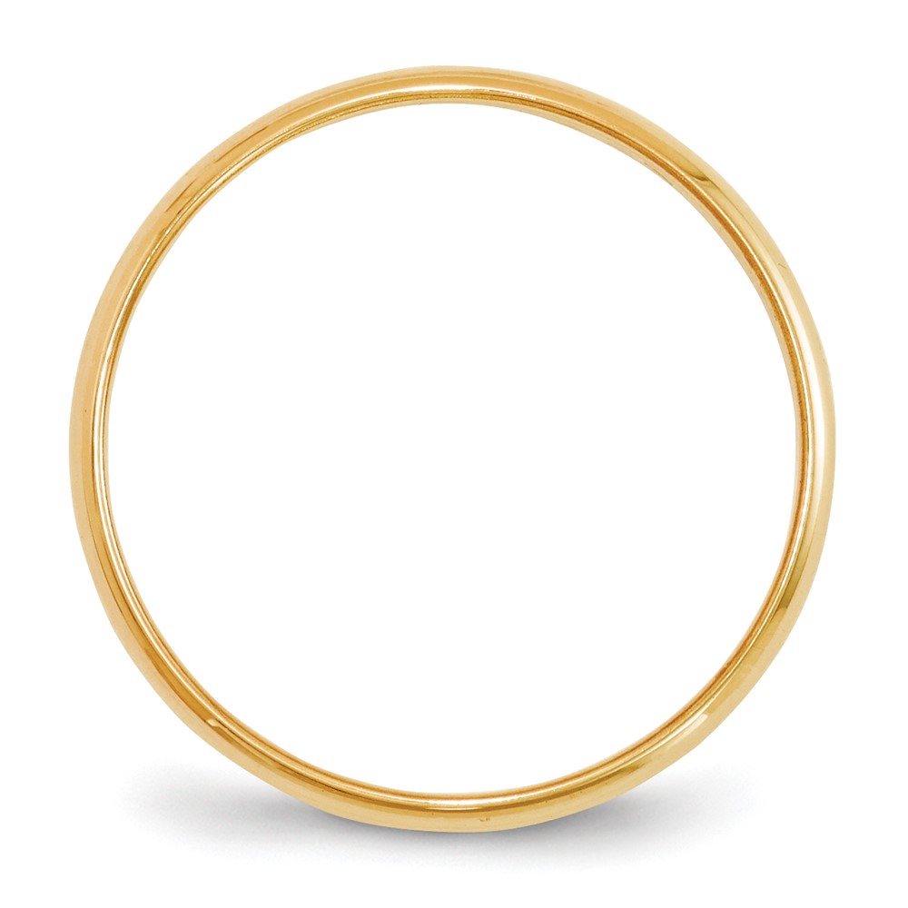 14k Yellow Gold 2mm Lightweight Half Round Wedding Band Size 7 (HRL020-7)