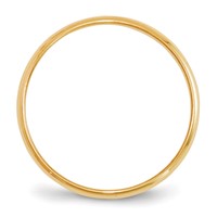 14K Yellow Gold 2mm Lightweight Half Round Wedding Band view 2