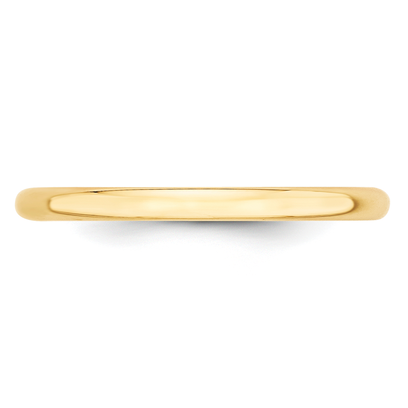Alianza de boda media redonda ligera de oro 14k de 2 mm talla 8 HRL020 - Imagen 3 de 6
