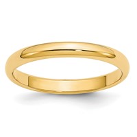 14K Yellow Gold 2.5mm Lightweight Half Round Wedding Band view 1