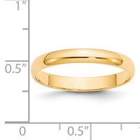 14K Yellow Gold 3mm Lightweight Half Round Wedding Band view 3