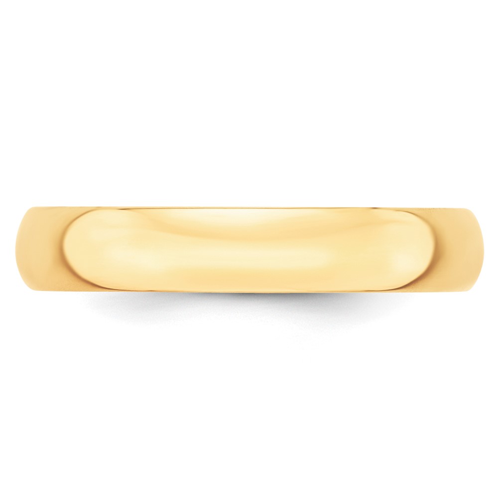 14k Yellow Gold 4mm Lightweight Half Round Wedding Band Size 14 (HRL040-14)