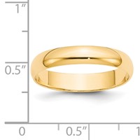 14K Yellow Gold 4mm Lightweight Half Round Wedding Band view 3