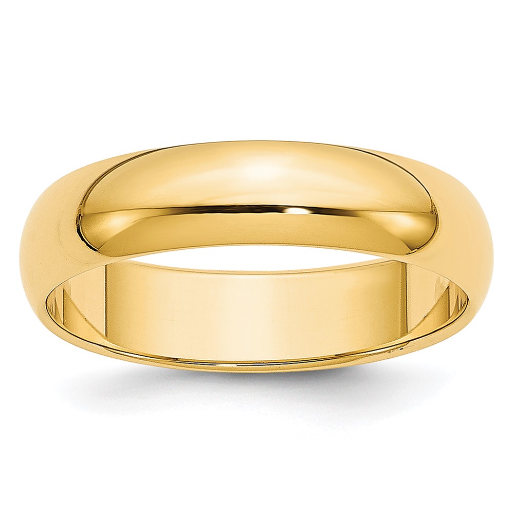 14K 4.5mm Yellow Gold Ltw Half Round Band, Size 5