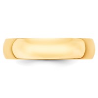 14K Yellow Gold 5mm Lightweight Half Round Wedding Band view 2