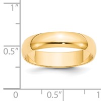 14K Yellow Gold 5mm Lightweight Half Round Wedding Band view 3