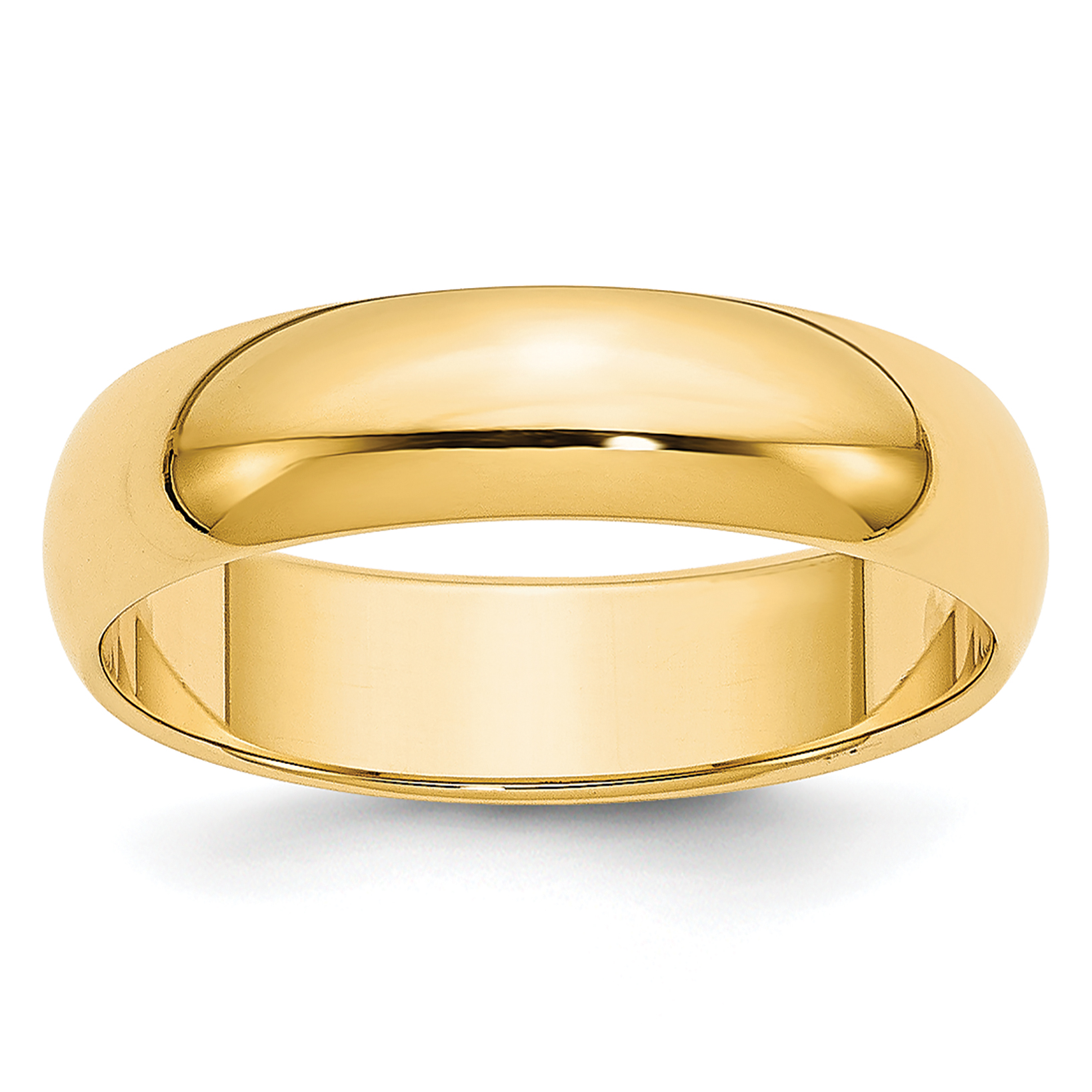 14k Yellow Gold 5mm Lightweight Half Round Wedding Band Size 10 (HRL050-10)