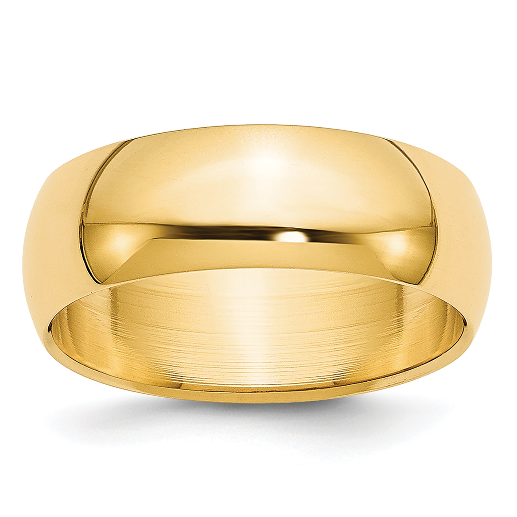 14k Yellow Gold 6mm Lightweight Half Round Wedding Band Size 9.5 (HRL060-9.5)