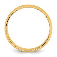 14K 6.5mm Yellow Gold Ltw Half Round Band view 2