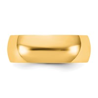 14K 6.5mm Yellow Gold Ltw Half Round Band view 3