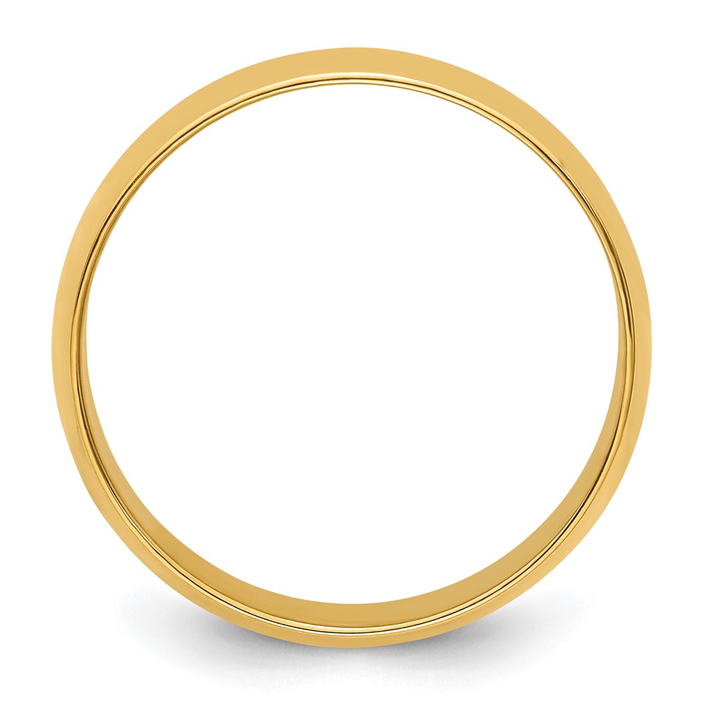 14k Yellow Gold 7mm Lightweight Half Round Wedding Band Size 9 (HRL070-9)