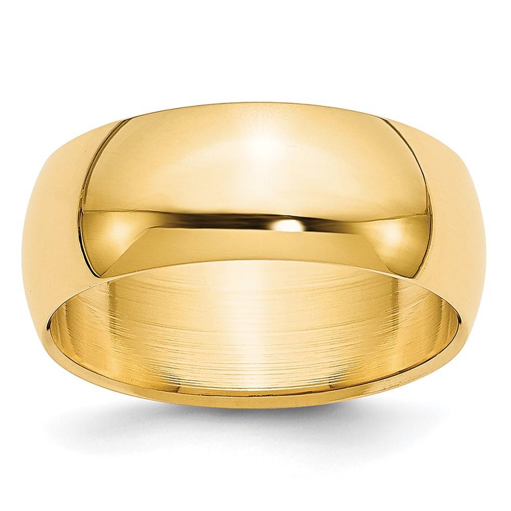 14k Yellow Gold 7mm Lightweight Half Round Wedding Band Size 10 (HRL070-10)