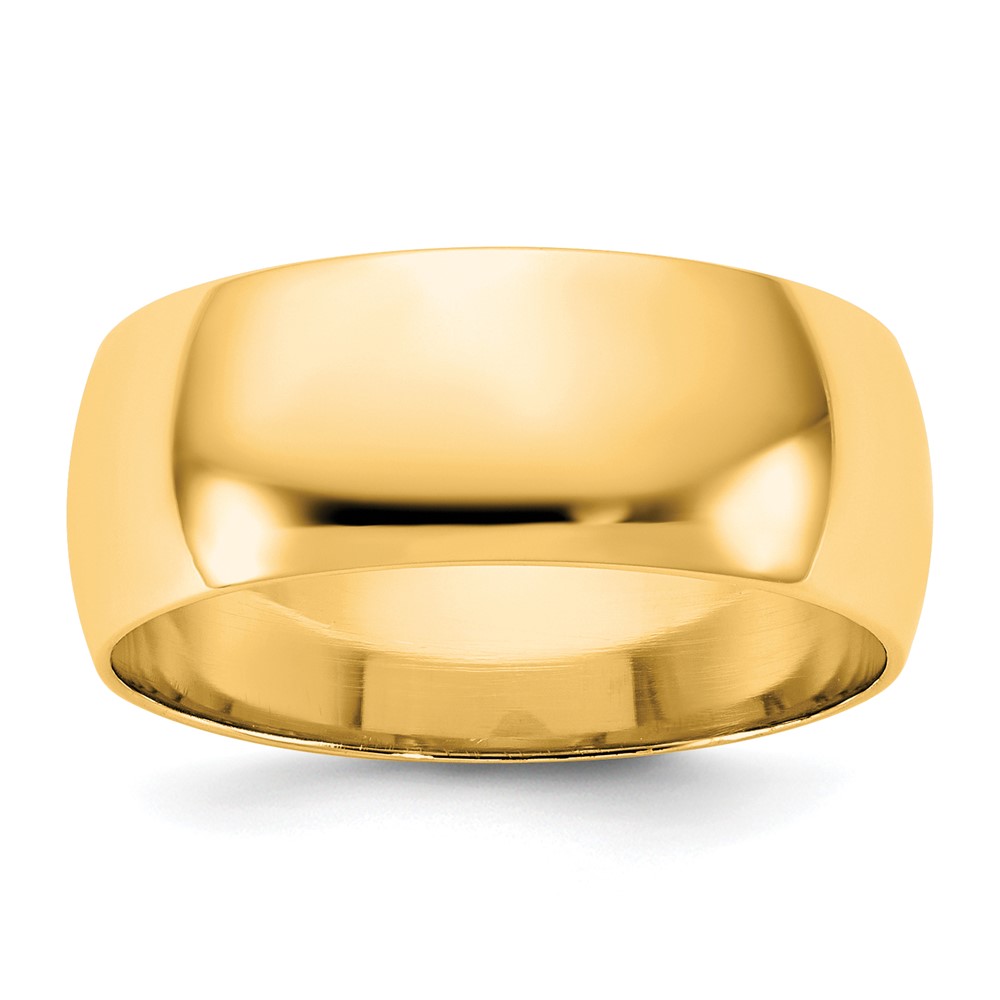 14K 7.5mm Yellow Gold Ltw Half Round Band