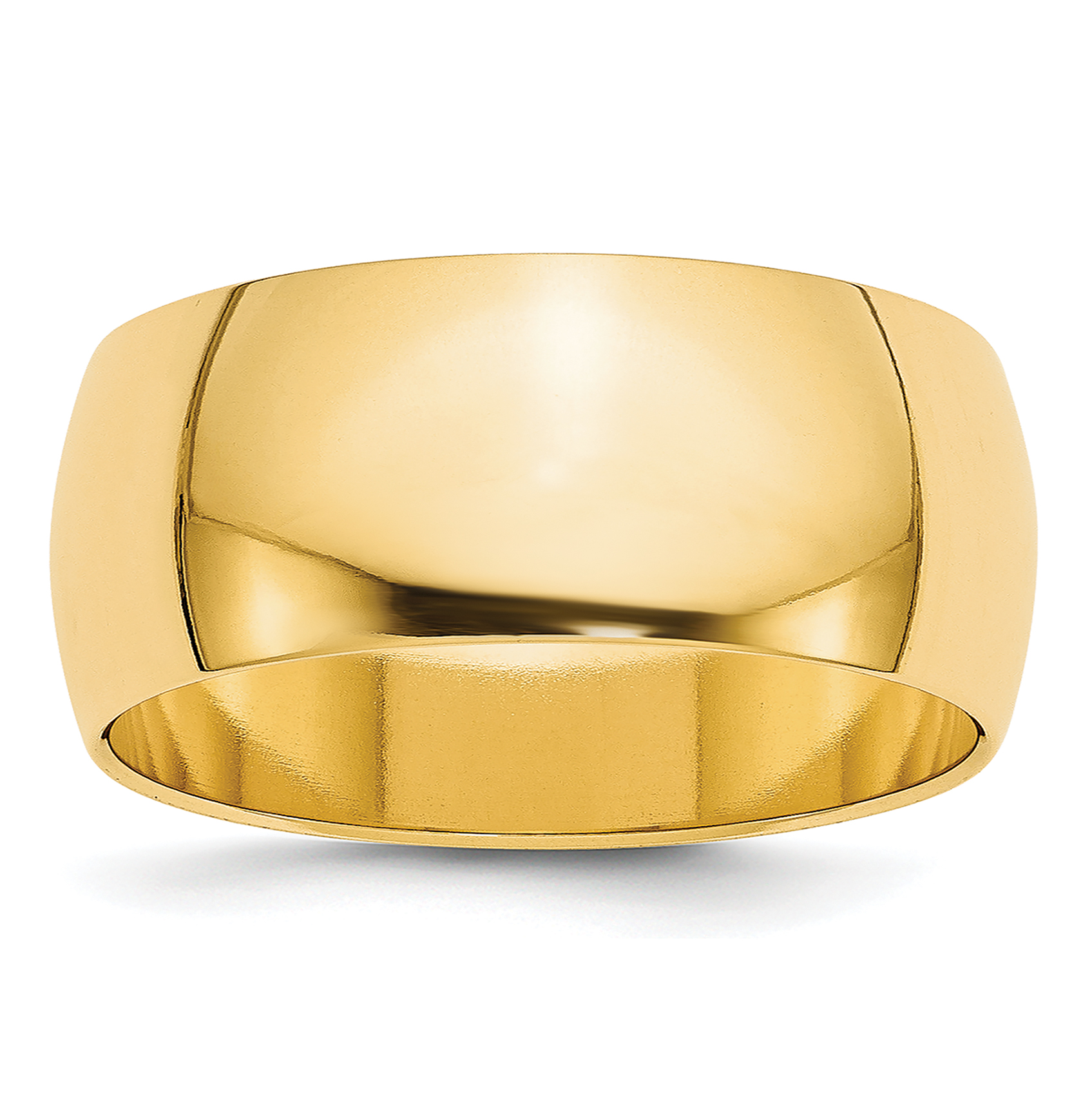 14k Yellow Gold 8mm Lightweight Half Round Wedding Band Size 5.5 (HRL080-5.5)