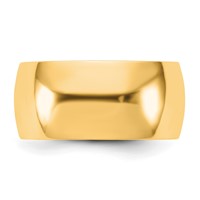 14K 9mm Yellow Gold Ltw Half Round Band view 3